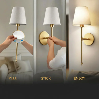 Elegante trådløse vegglamper - Verktøyfri montering