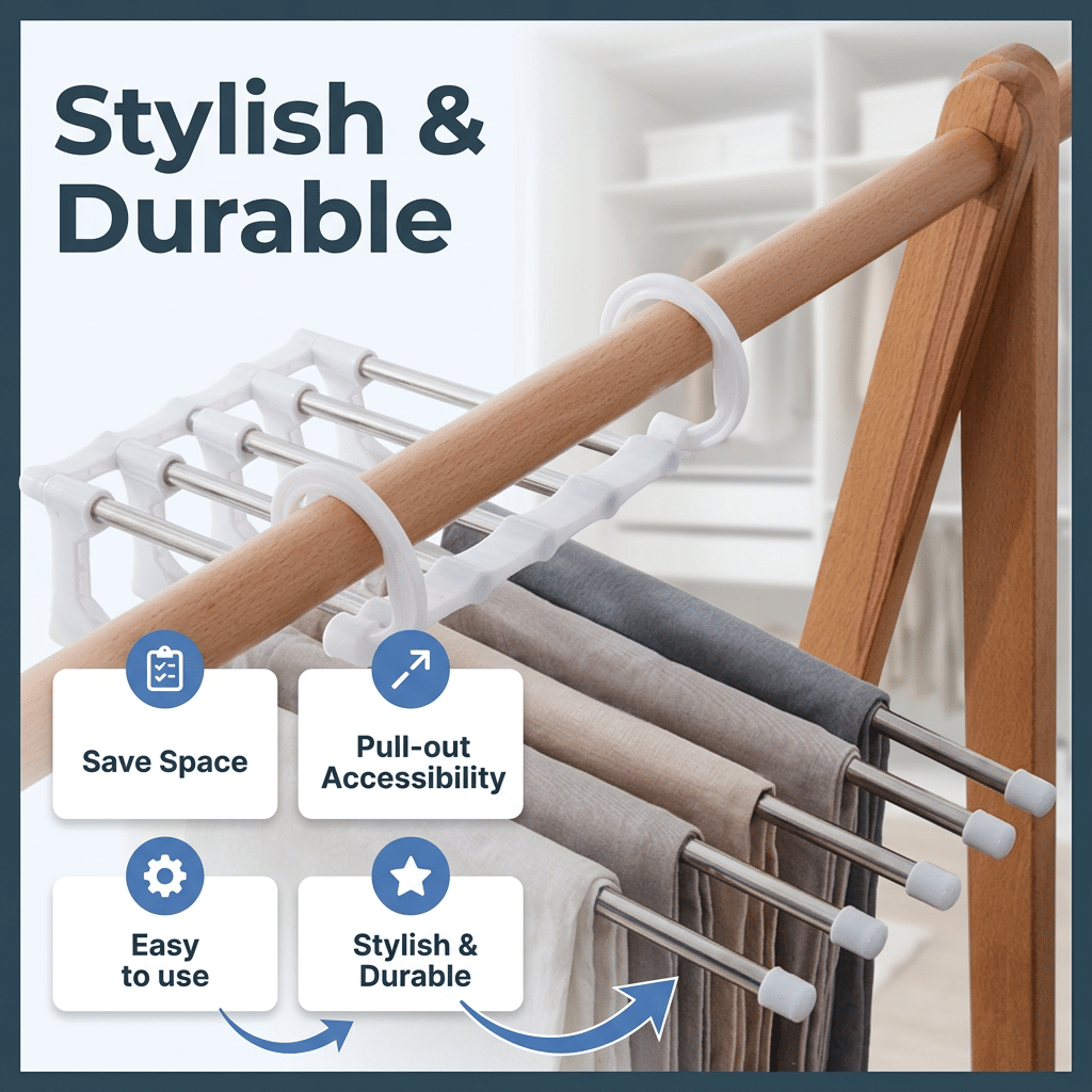 SmartCloset™ - Plassbesparende 5-lags bukseorganisator