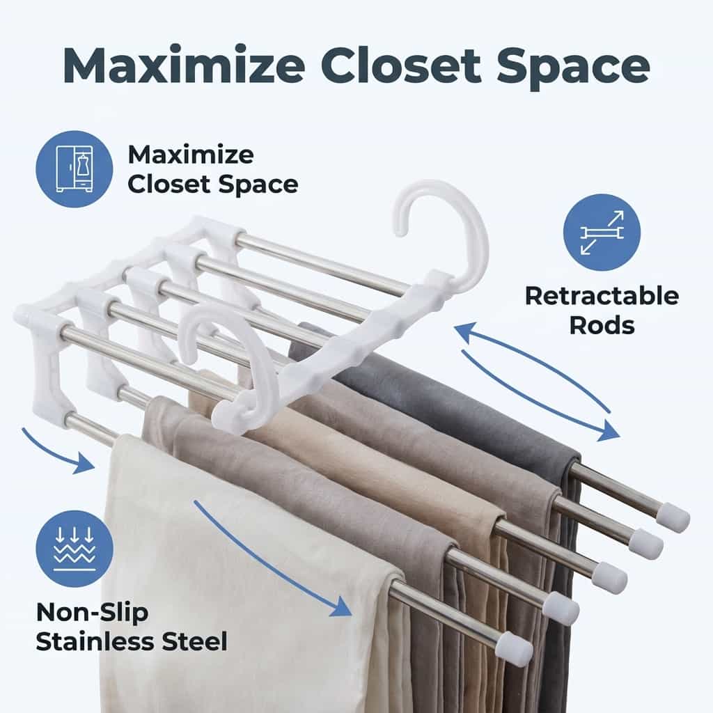 SmartCloset™ - Plassbesparende 5-lags bukseorganisator