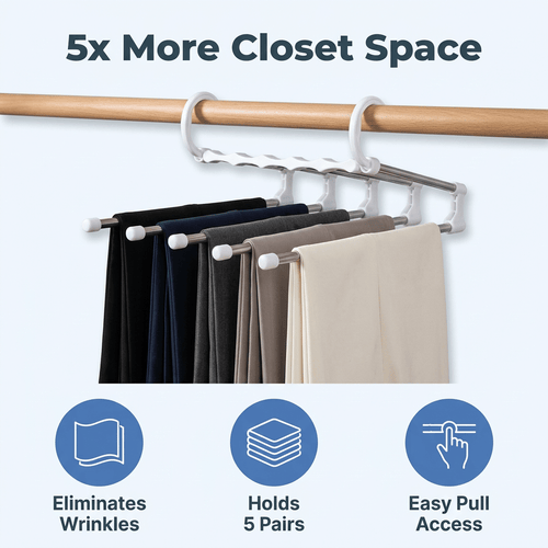 SmartCloset™ - Plassbesparende 5-lags bukseorganisator