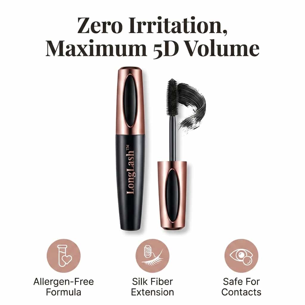 LongLash™ - Hypoallergen 5D-mascara med silkefibre