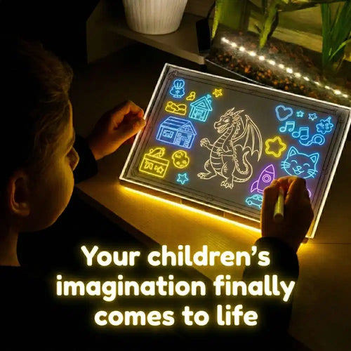 GlowPad™ - Opakovane použiteľná LED kresliaca doska s technológiou okamžitého mazania