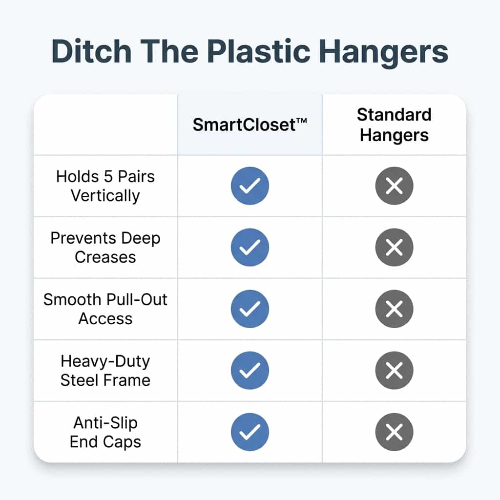 SmartCloset™ - Plassbesparende 5-lags bukseorganisator