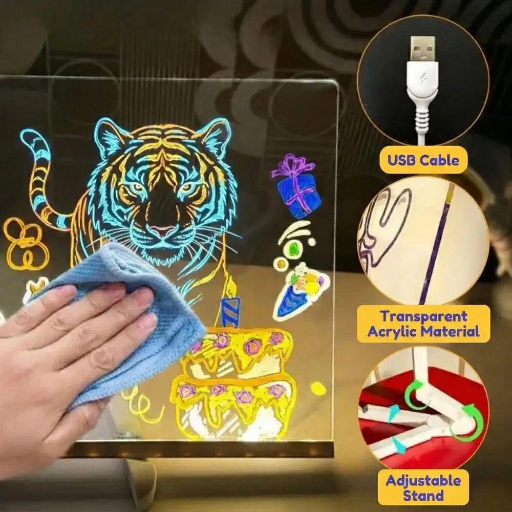 GlowPad™ - Opakovane použiteľná LED kresliaca doska s technológiou okamžitého mazania