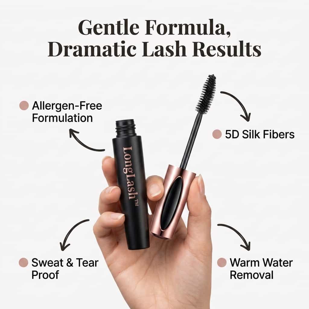 LongLash™ - Hypoallergen 5D-mascara med silkefibre