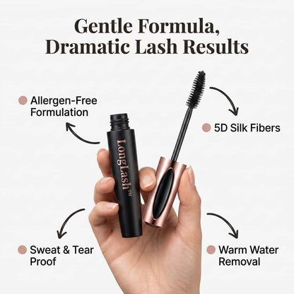 LongLash™ - Hypoallergen 5D-mascara med silkefibre