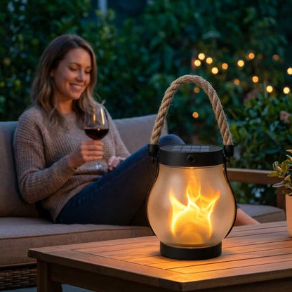 The EverFlame Solar Lantern - A Perfect Flame, Every Night side view