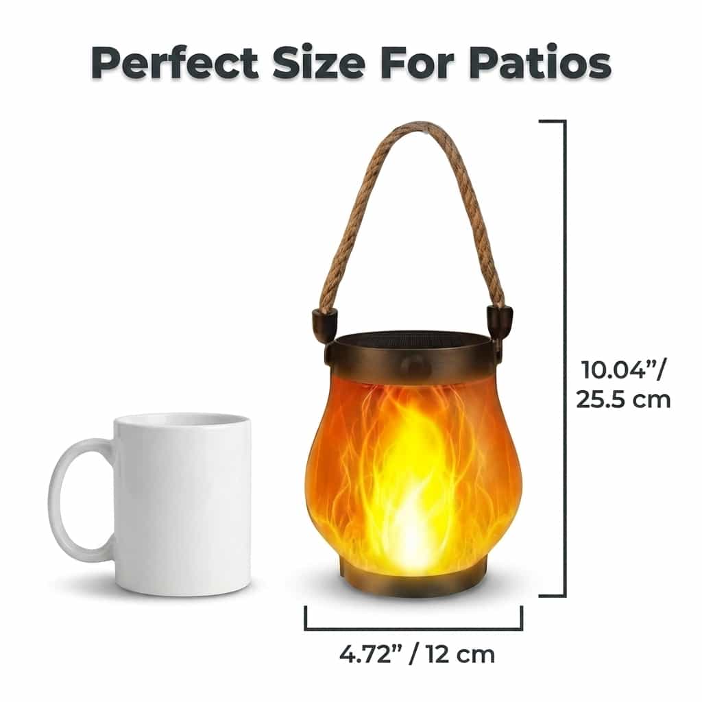 The EverFlame Solar Lantern - A Perfect Flame, Every Night packaging and contents