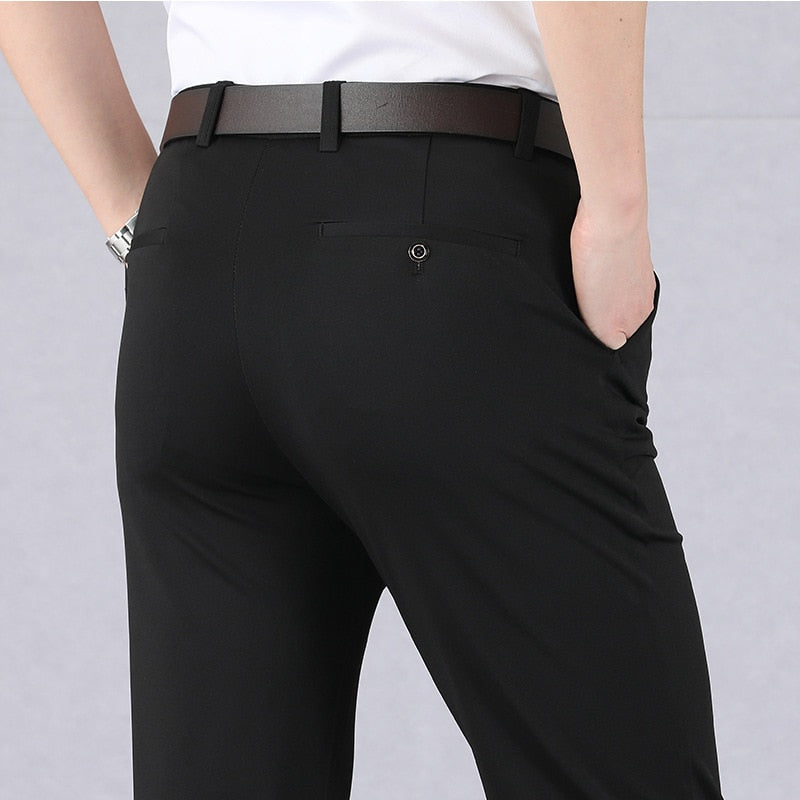 Slim Fit Stretch Pants - Professional style with a flexible fit in use