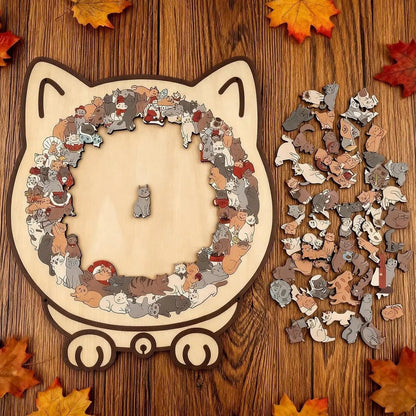 CatCraft™ - Premium puslespill med 135 trebrikker av katt