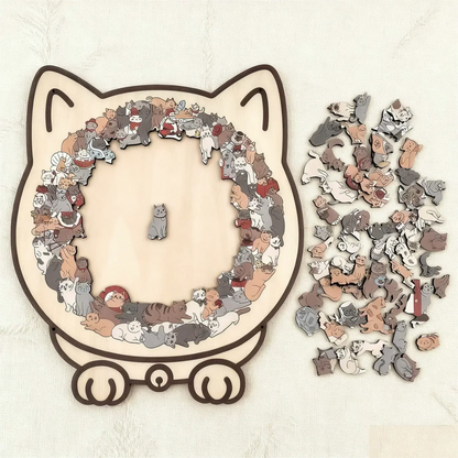 CatCraft™ - Premium puslespill med 135 trebrikker av katt