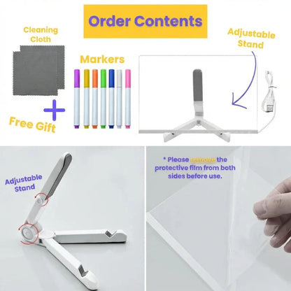 GlowPad™ - Opakovane použiteľná LED kresliaca doska s technológiou okamžitého mazania
