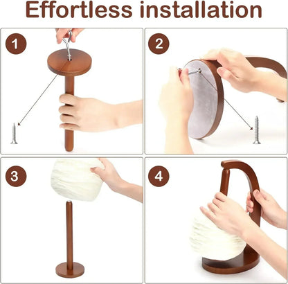 Trehåndtak for garnholder, roterende strikkeverktøy, heklegarnholder, magnetisk trådsnelle, ullkulevikler, roterende spinner