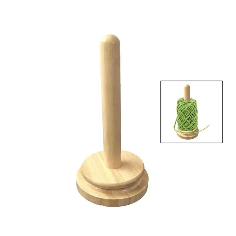 Trehåndtak for garnholder, roterende strikkeverktøy, heklegarnholder, magnetisk trådsnelle, ullkulevikler, roterende spinner