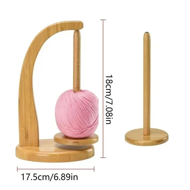 Trehåndtak for garnholder, roterende strikkeverktøy, heklegarnholder, magnetisk trådsnelle, ullkulevikler, roterende spinner