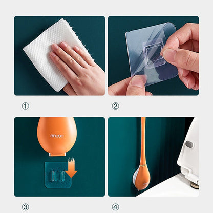 Silikon toalettbørste - Hygienisk veggmontert design