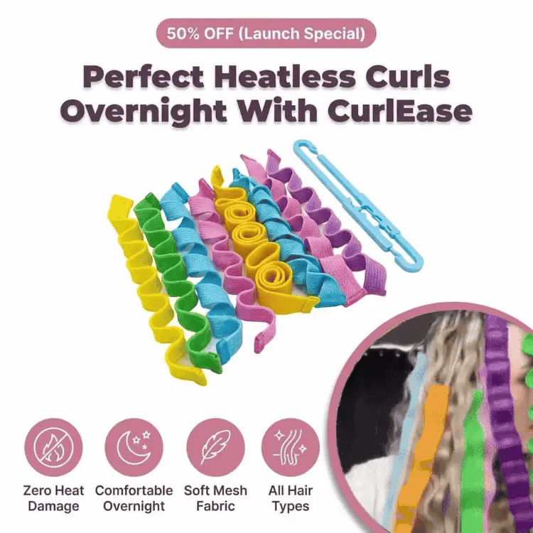 CurlEase™ - Bezpečné stužky na natáčanie bez tepla