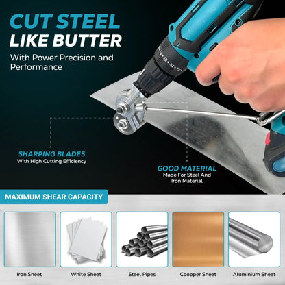 PowerCut - Electric Drill Metal Cutter Attachment close-up detail