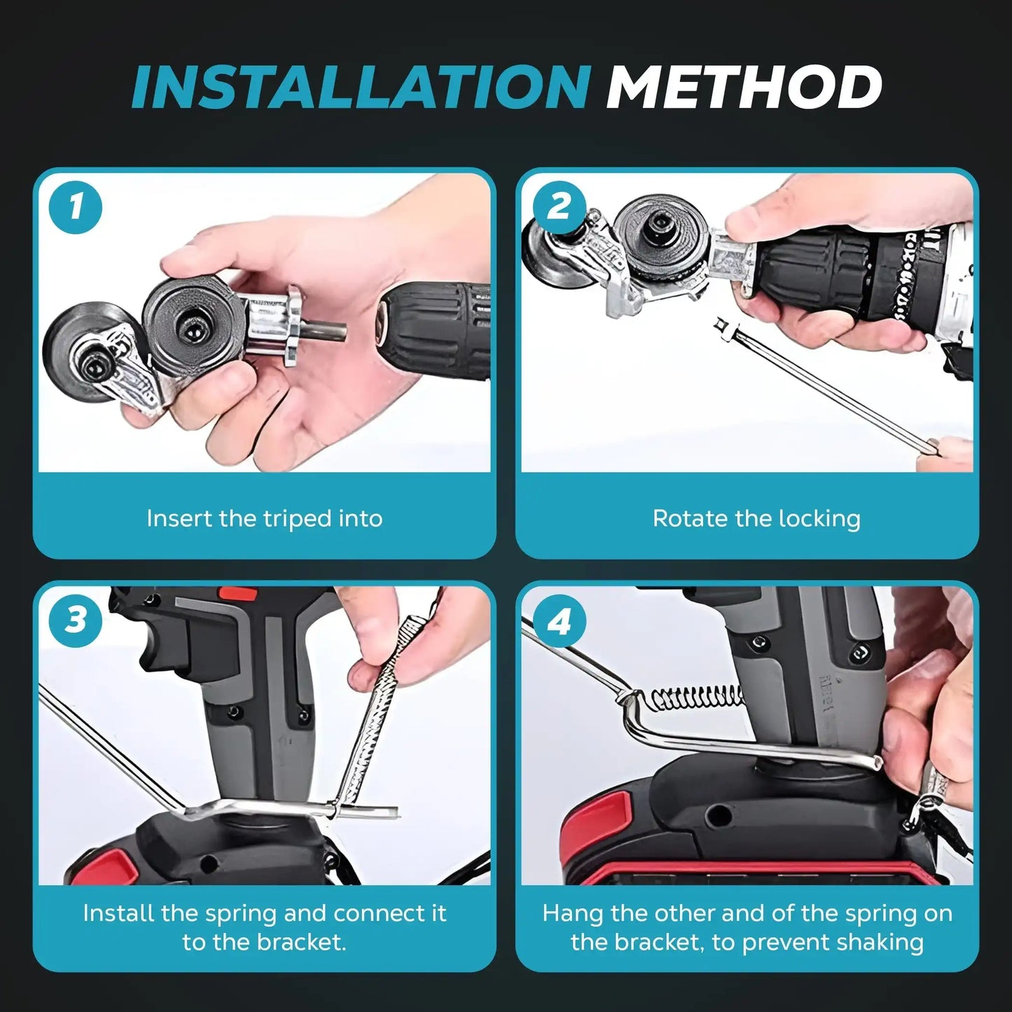 PowerCut - Electric Drill Metal Cutter Attachment side view